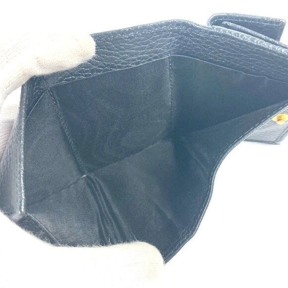 GUCCI 523277 GG Marmont Compact Wallet Mini Trifold wallet Leather Black/Gold - Picture 5 of 9